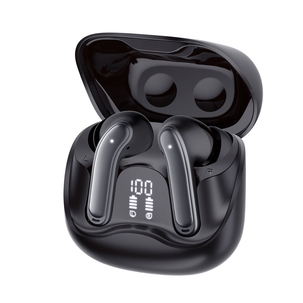 Handsfree Bluetooth Techsuit CW5 EchoFit Pro, TWS, ANC, MultiPoint, Μαύρο