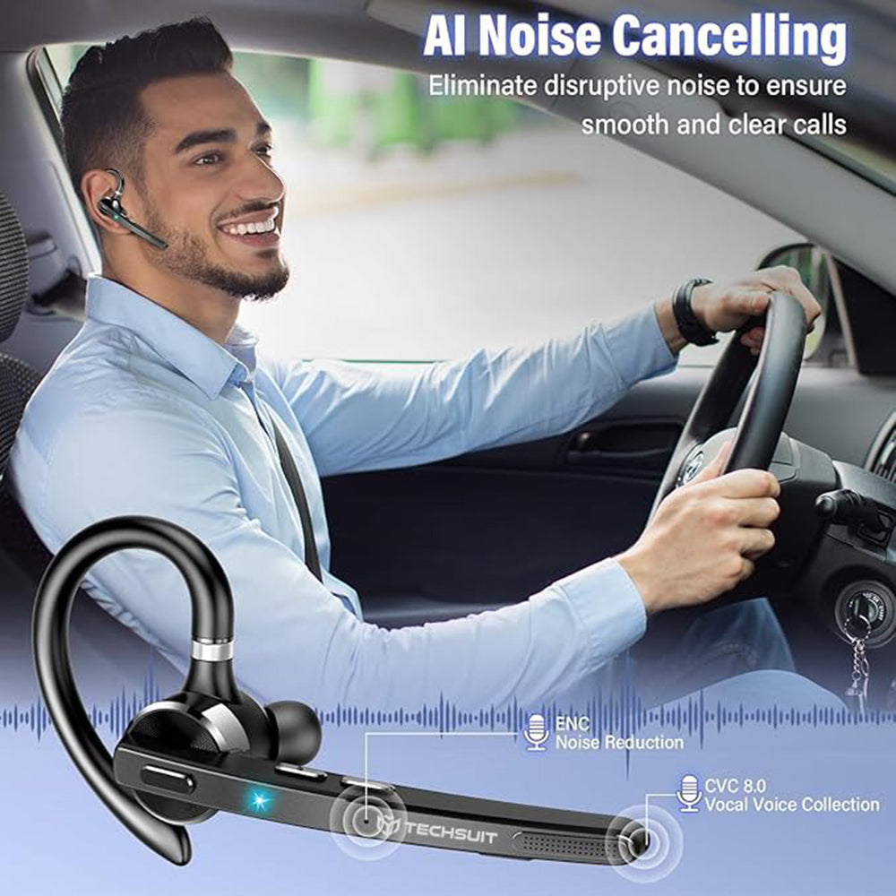 Handsfree Bluetooth Techsuit G9 TalkZen, A2DP, Μαύρο
