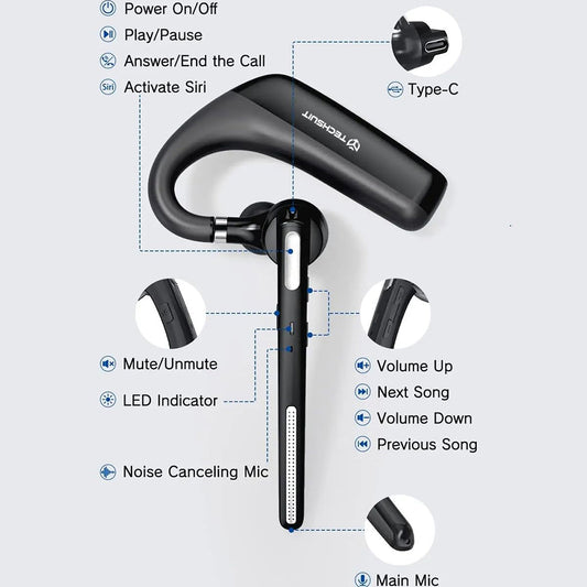 Handsfree Bluetooth Techsuit PowerTalks G6, MultiPoint, A2DP, Black