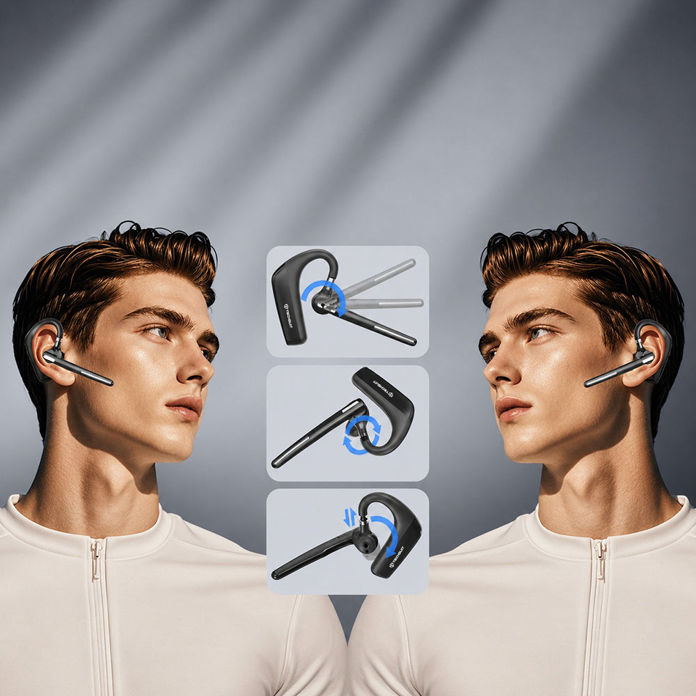Handsfree Bluetooth Techsuit PowerTalks G6, MultiPoint, A2DP, Μαύρο