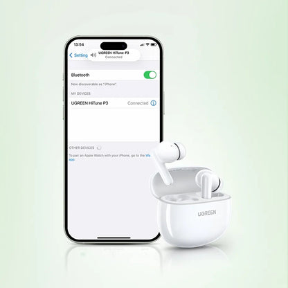 Handsfree Bluetooth UGREEN HiTune P3 WS207, TWS, MultiPoint, Λευκό