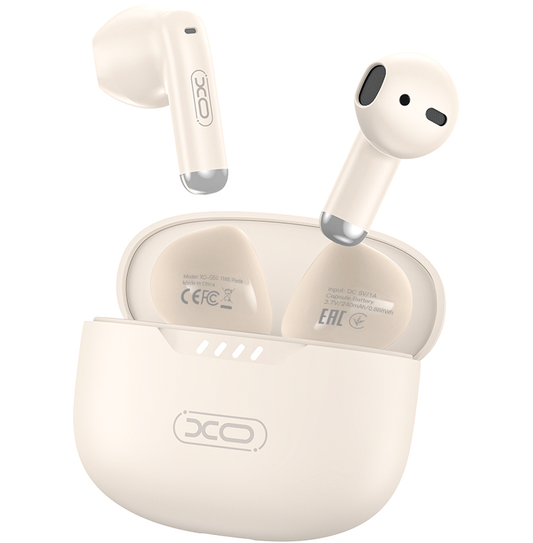Ασύρματα ακουστικά Bluetooth XO Design G50, TWS, Μπεζ