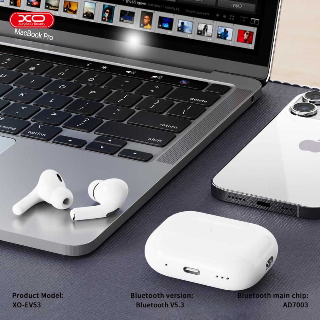 Handsfree Bluetooth XO Design EV53, TWS, ANC, Λευκό