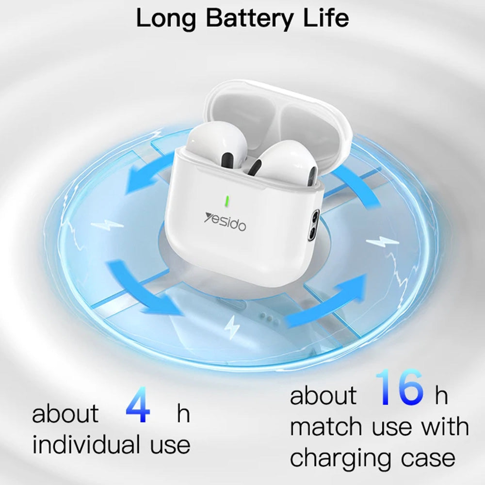 Handsfree Bluetooth Yesido TWS17, TWS, Λευκό