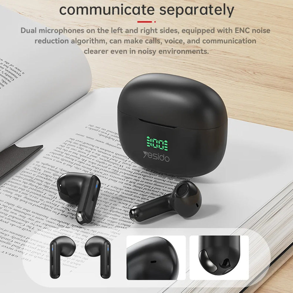 Handsfree Bluetooth Yesido TWS19, TWS, Black