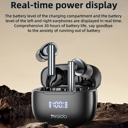 Handsfree Bluetooth Yesido TWS23, TWS, ANC, Μαύρο