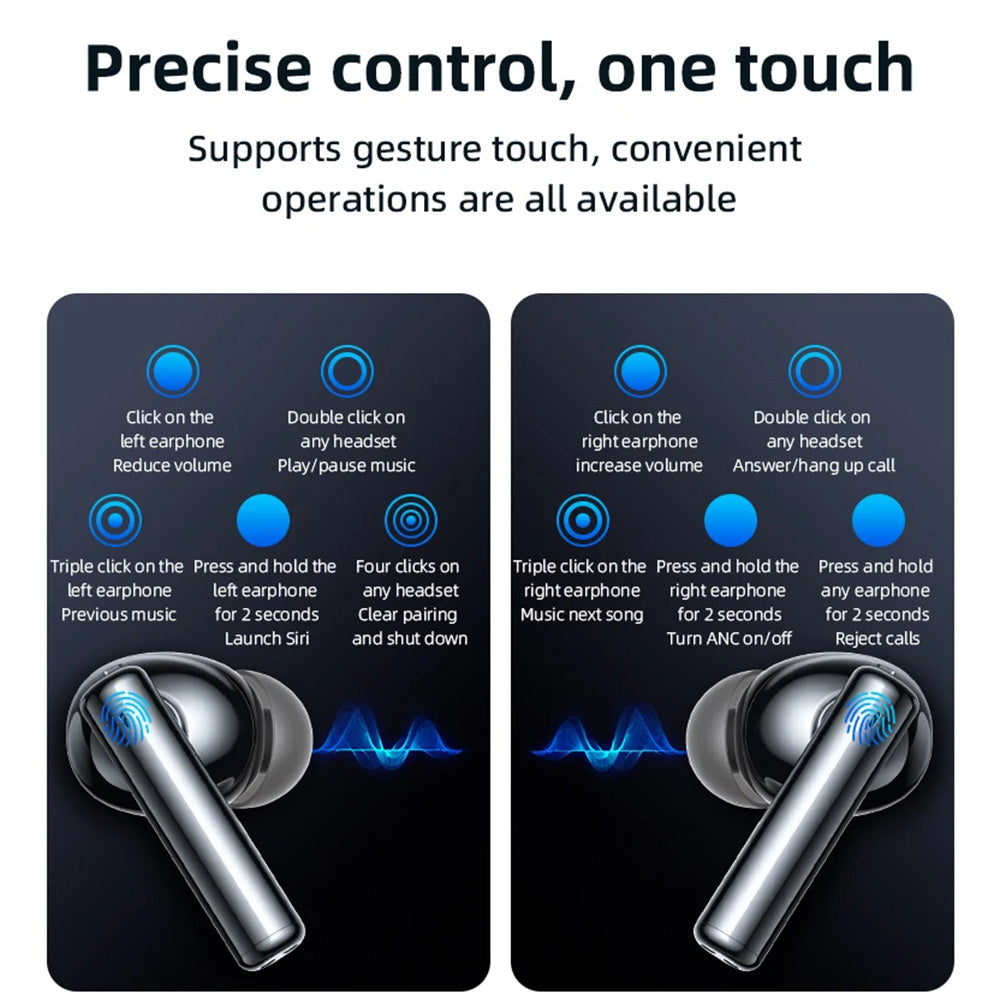 Handsfree Bluetooth Yesido TWS23, TWS, ANC, Μαύρο