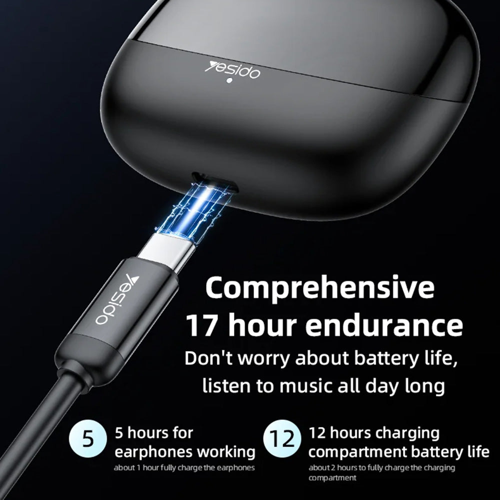 Handsfree Bluetooth Yesido TWS26, TWS, Μαύρο