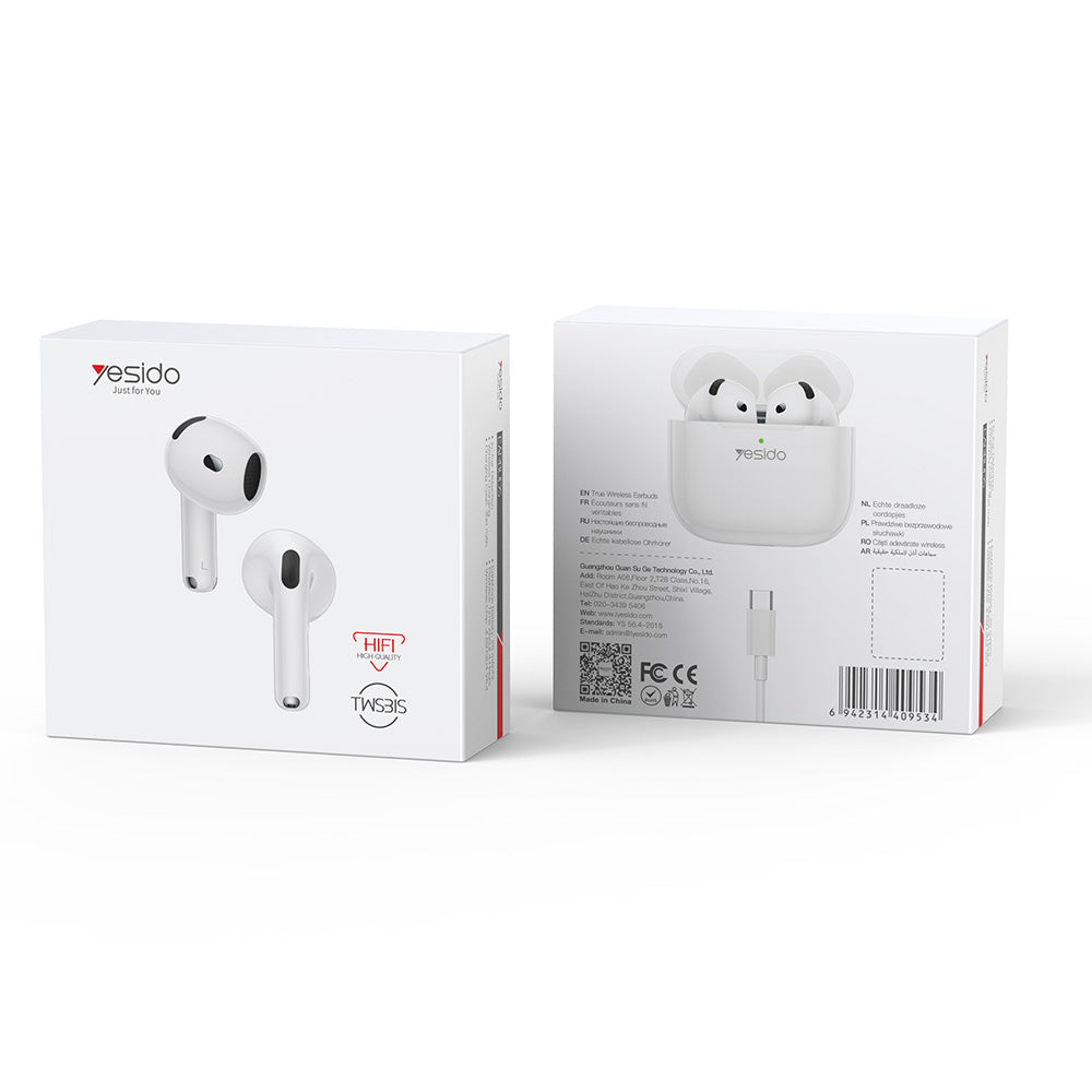 Handsfree Bluetooth Yesido TWS31S, TWS, Λευκό