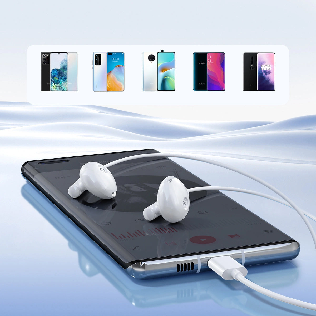 Handsfree USB-C Joyroom JR-EC05, Λευκό