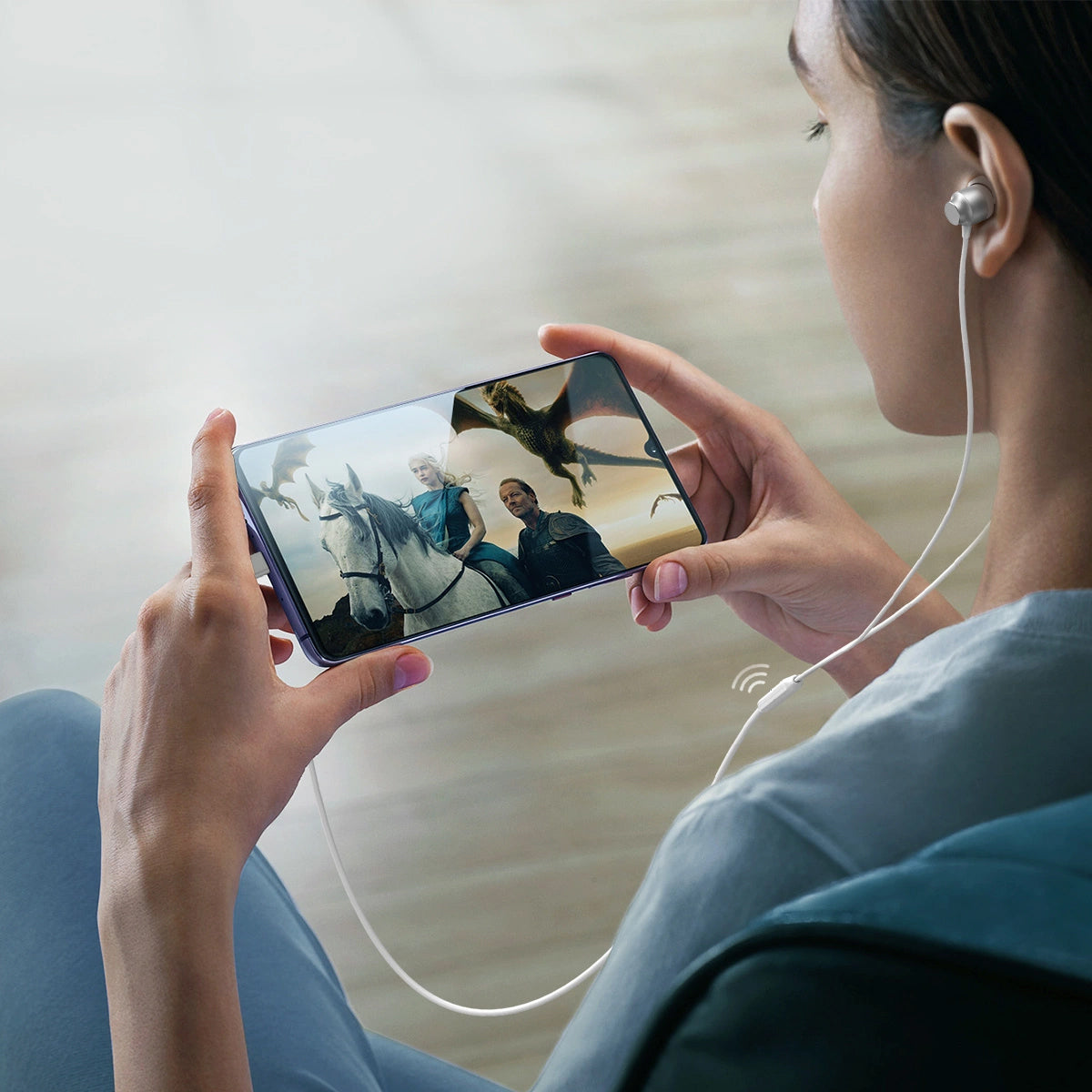 Handsfree USB-C Joyroom JR-EC06, Ασημί