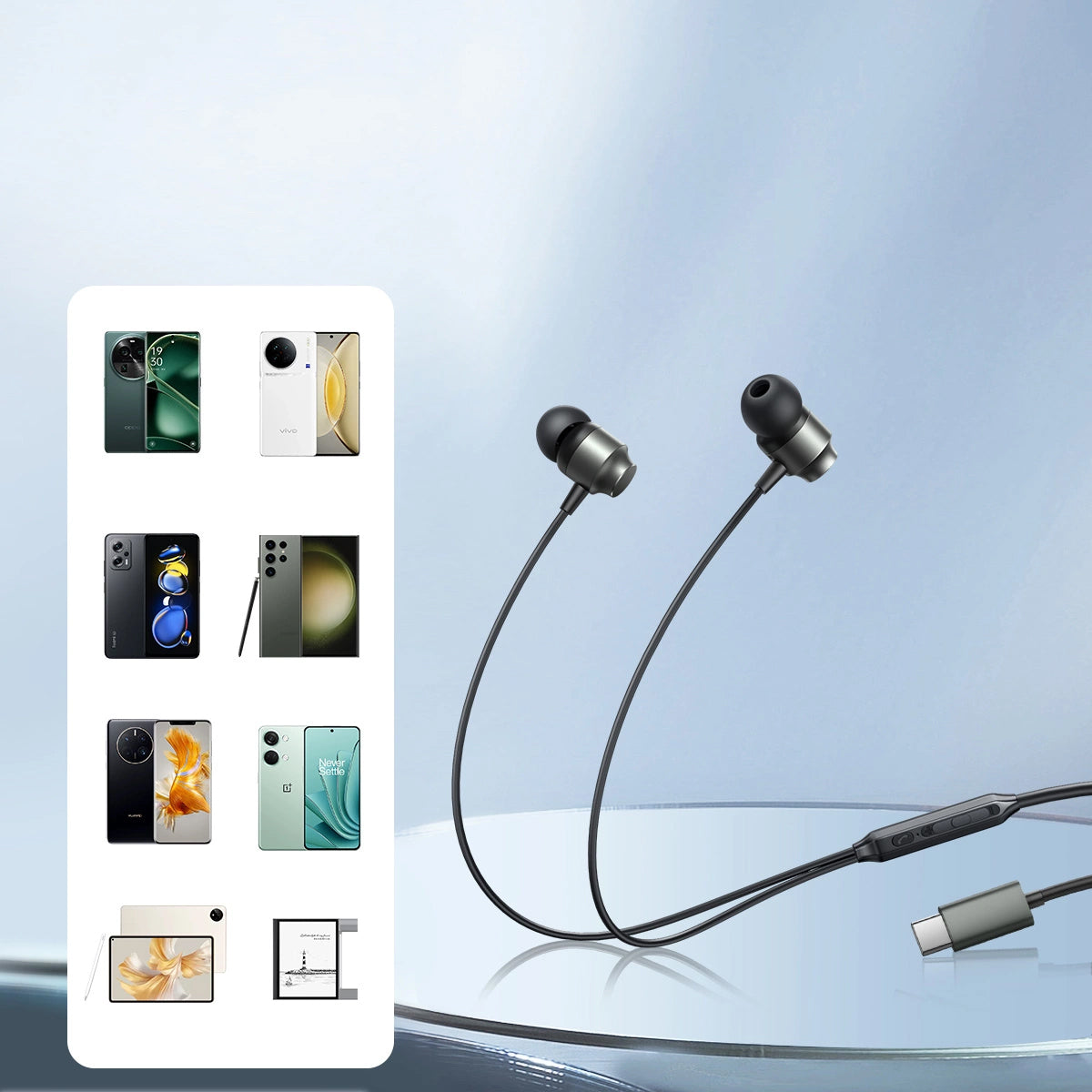 Handsfree USB-C Joyroom JR-EC06, Γκρι