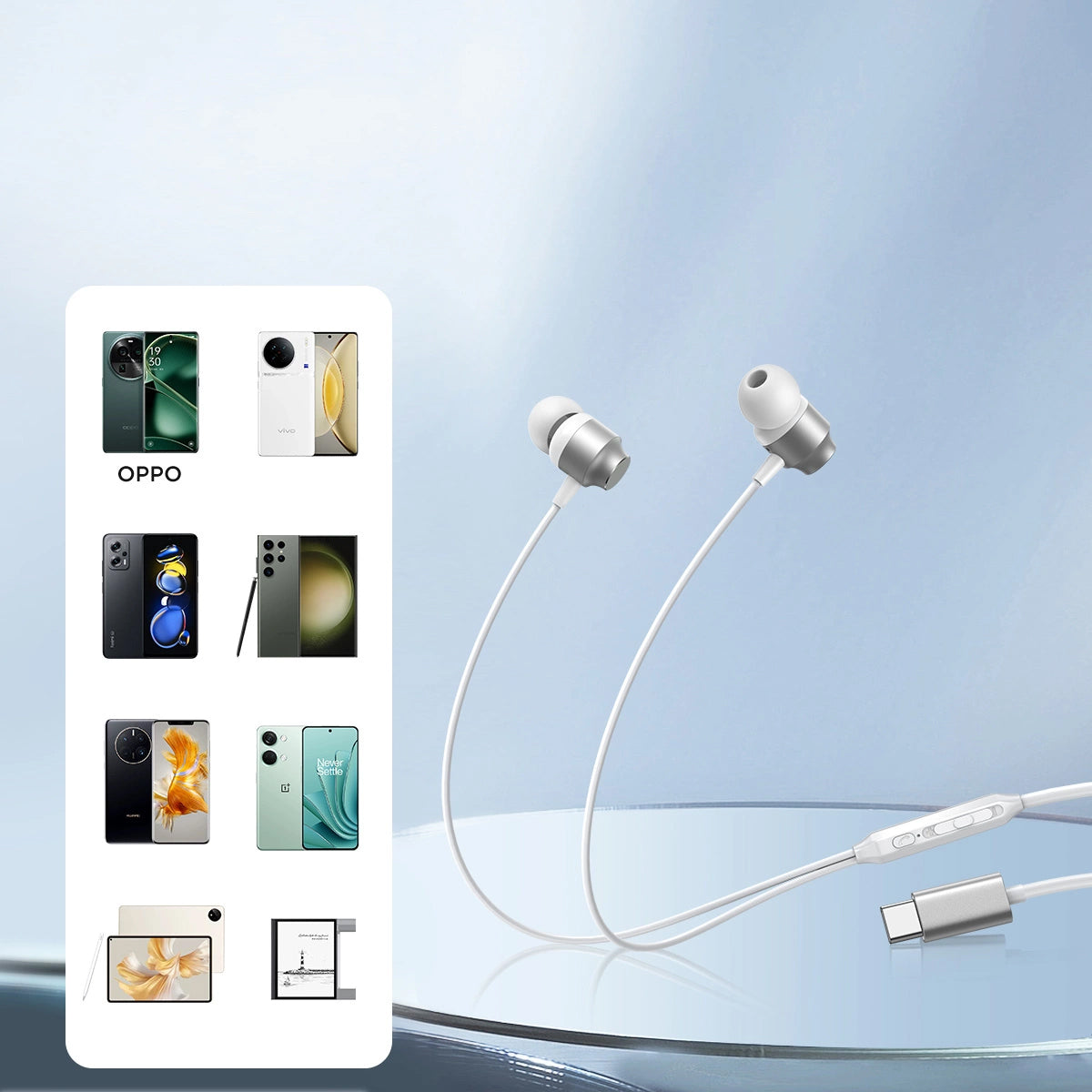 Handsfree USB-C Joyroom JR-EC06, Ασημί