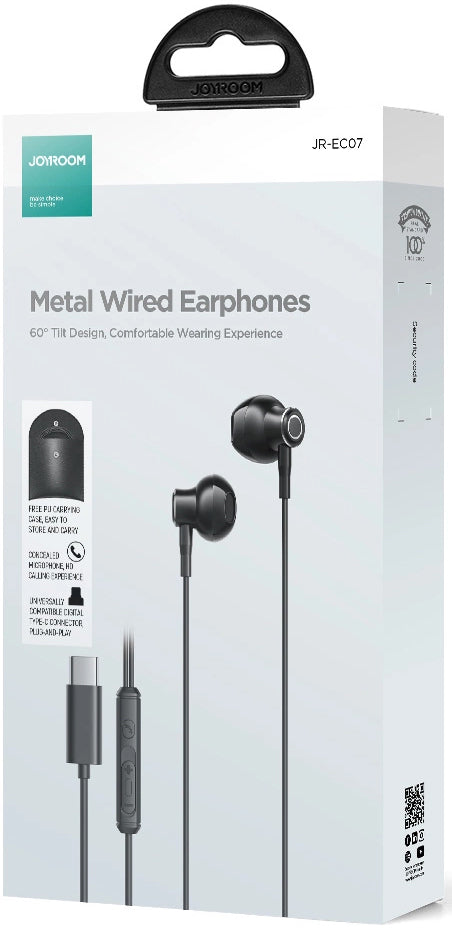 Handsfree USB-C Joyroom JR-EC07, Μαύρο
