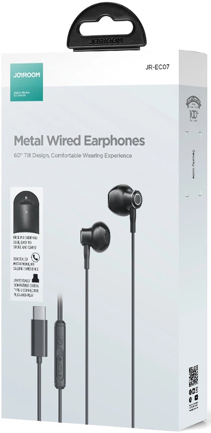 Handsfree USB-C Joyroom JR-EC07, Μαύρο