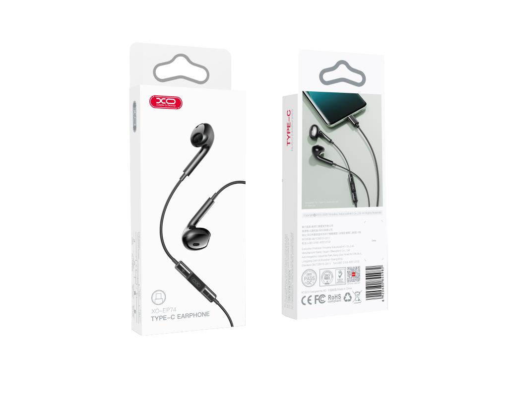 Handsfree USB-C XO Design EP74, Black