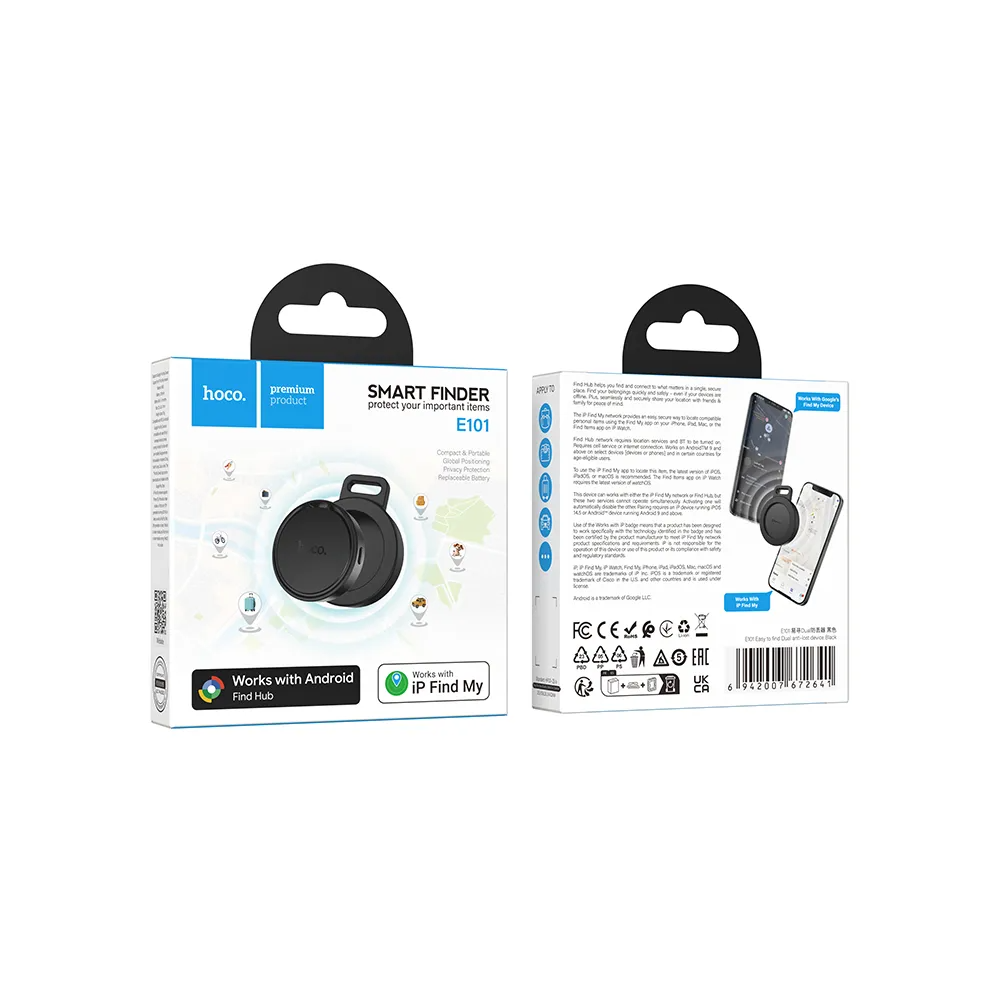 HOCO SmartTag E101 για iOS / Android Series, Μαύρο