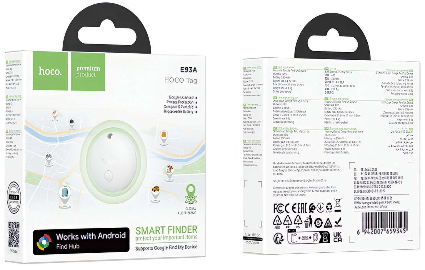 HOCO SmartTag E93A για σειρές Android, Μαύρο