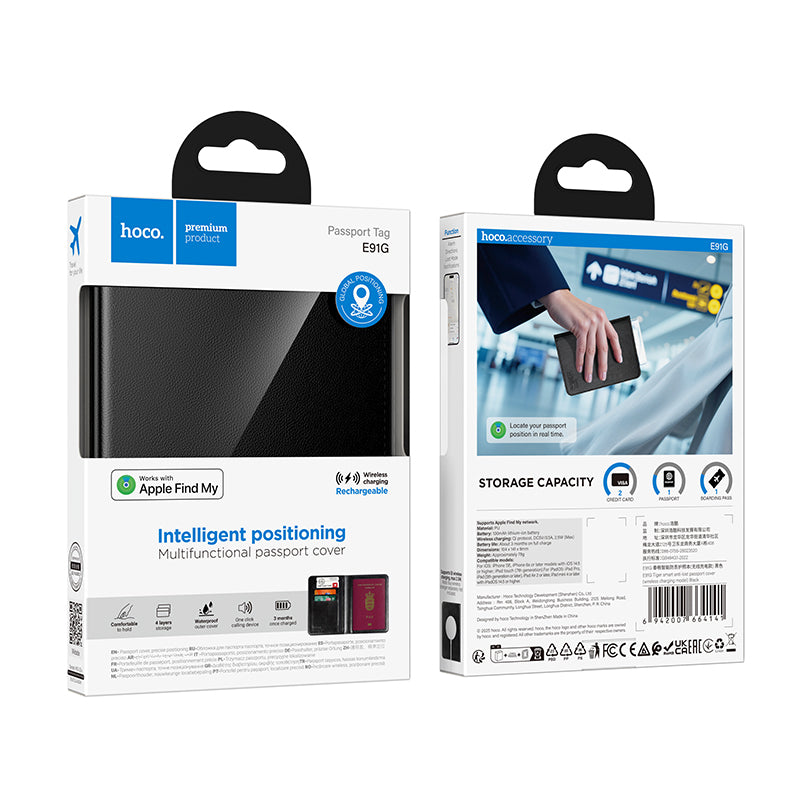 HOCO SmartTag Passport E91G για iOS Series, Μαύρο