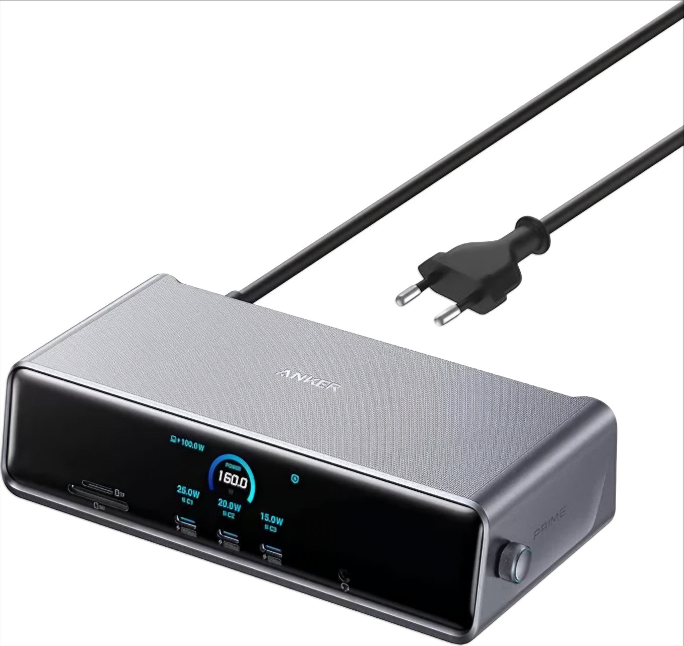 Πολυλειτουργικός Hub Anker Prime, 3 x USB-A - 4 x USB-C - 1 x Display Port - 2 x HDMI - 1 x Jack 3.5mm - 1 x RJ45 - 1 x SD - 1 x microSD, Γκρι A83B33A1