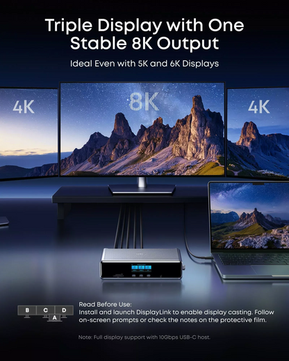 Πολυλειτουργικός Hub Anker Prime, 3 x USB-A - 4 x USB-C - 1 x Display Port - 2 x HDMI - 1 x Jack 3.5mm - 1 x RJ45 - 1 x SD - 1 x microSD, Γκρι A83B33A1