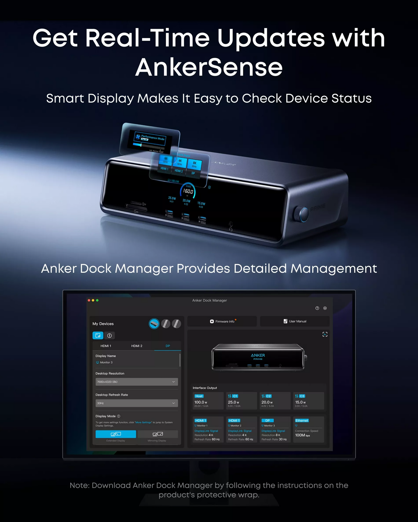 Πολυλειτουργικός Hub Anker Prime, 3 x USB-A - 4 x USB-C - 1 x Display Port - 2 x HDMI - 1 x Jack 3.5mm - 1 x RJ45 - 1 x SD - 1 x microSD, Γκρι A83B33A1