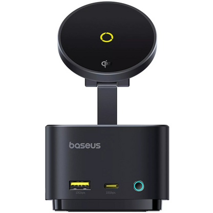 Baseus MagPro II 7in1 Multifunctional Hub, 1 x USB-A - 2 x USB-C - 1 x HDMI - 1 x QI - 1 x SD - 1 x microSD, Black Resealed B00072900121-00