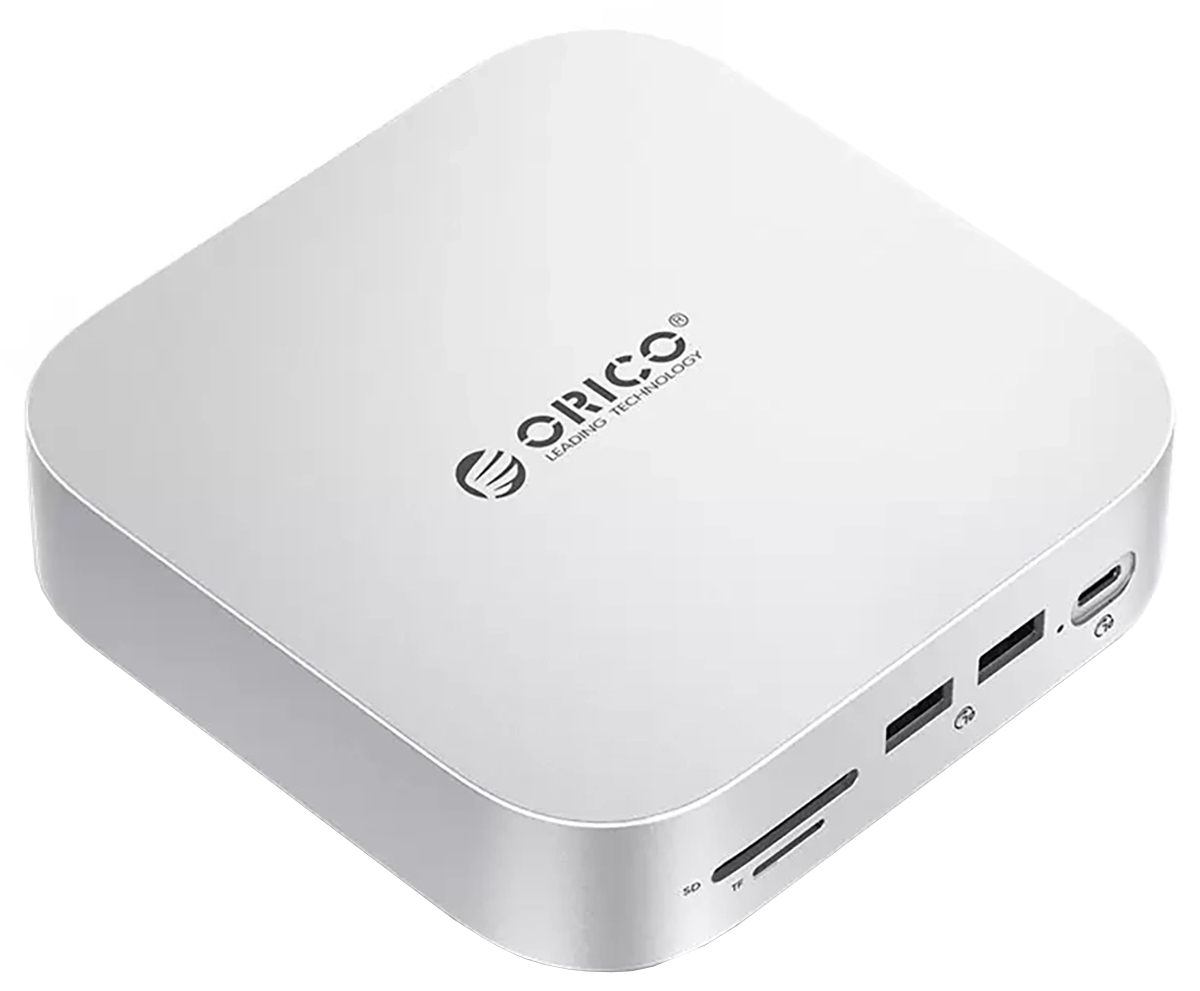 Orico MiniLink M48PR Multifunctional Hub for Apple Mac Mini M4, 9in1, Silver