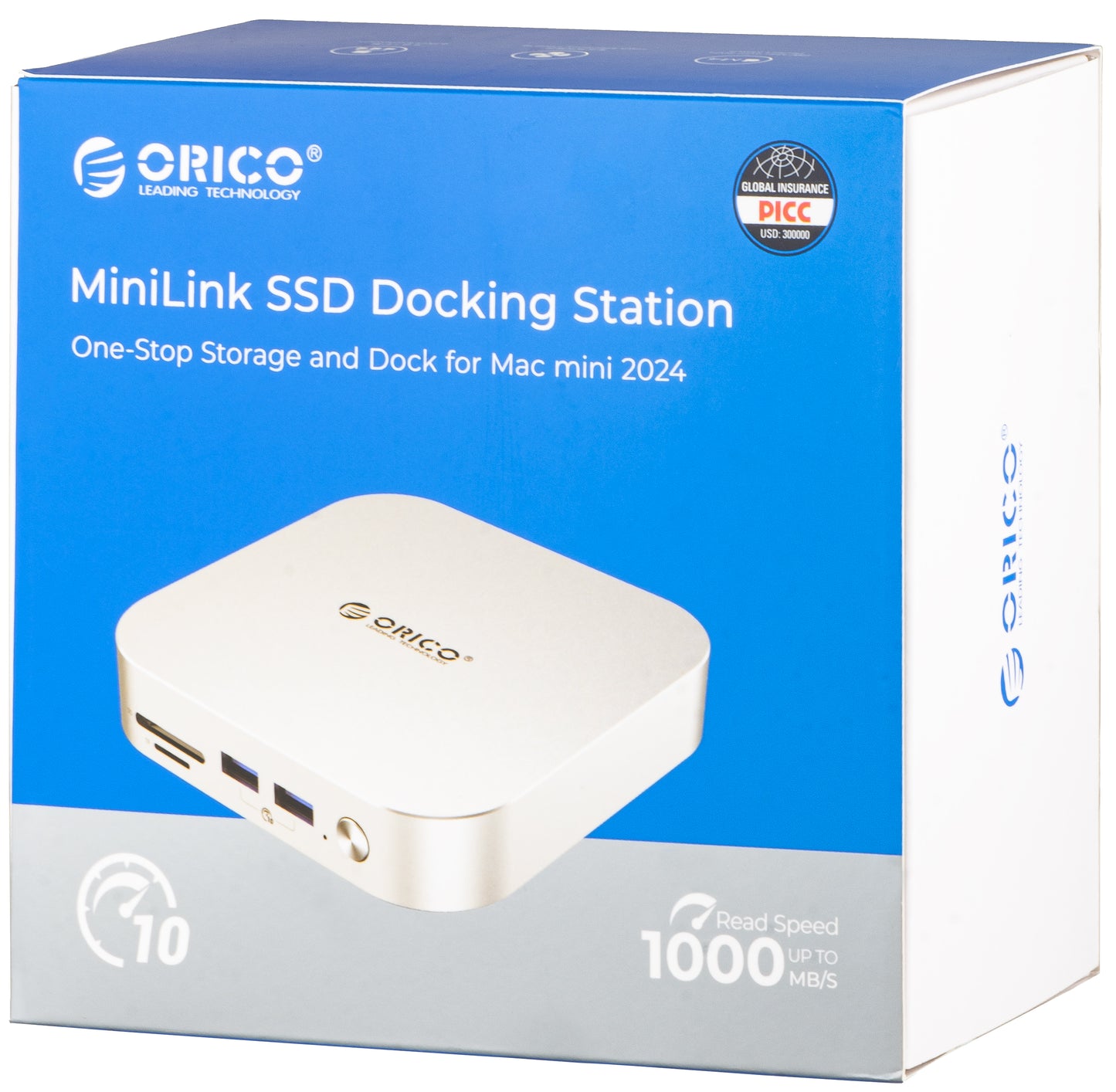 Orico MiniLink M49P Multifunctional Hub for Apple Mac Mini M4, 9in1, Silver