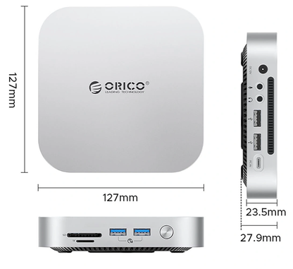 Orico MiniLink M49P Multifunctional Hub for Apple Mac Mini M4, 9in1, Silver