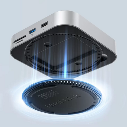 Orico MiniLink M48PR Multifunctional Hub for Apple Mac Mini M4, 9in1, Silver