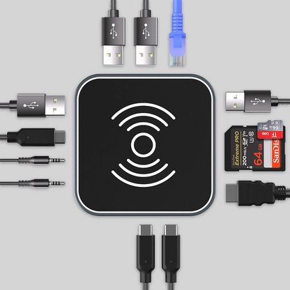 Hub Πολλαπλών Λειτουργιών WZK WHBC09Y8S, 12σε1, Γκρι