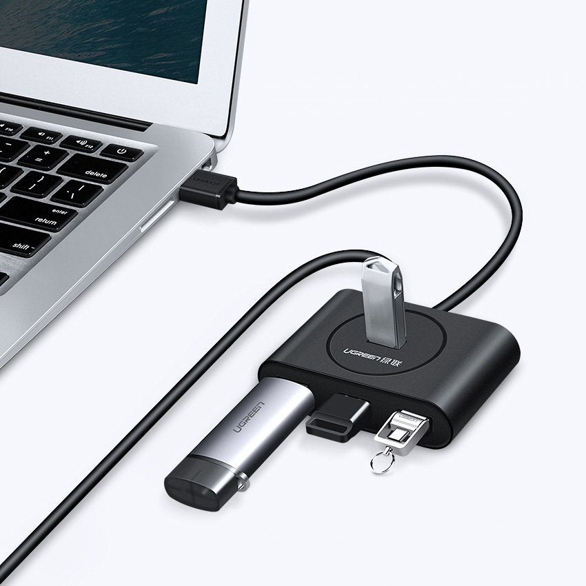 UGREEN CR113 USB Hub, 4 x USB-A 3.0, 0.5m, Black