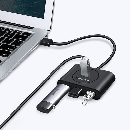 UGREEN CR113 USB Hub, 4 x USB-A 3.0, 0.5m, Black