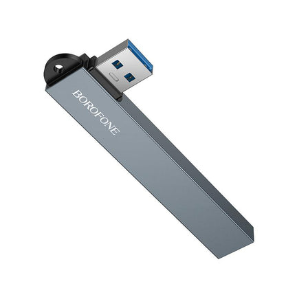 USB Hub Borofone FH1, 4σε1, Γκρι