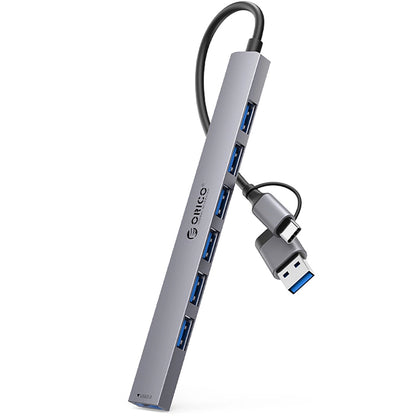 Hub USB / USB-C Orico YSA2-U3, 1 x USB-A 3.0 - 6 x USB-A, Γκρι