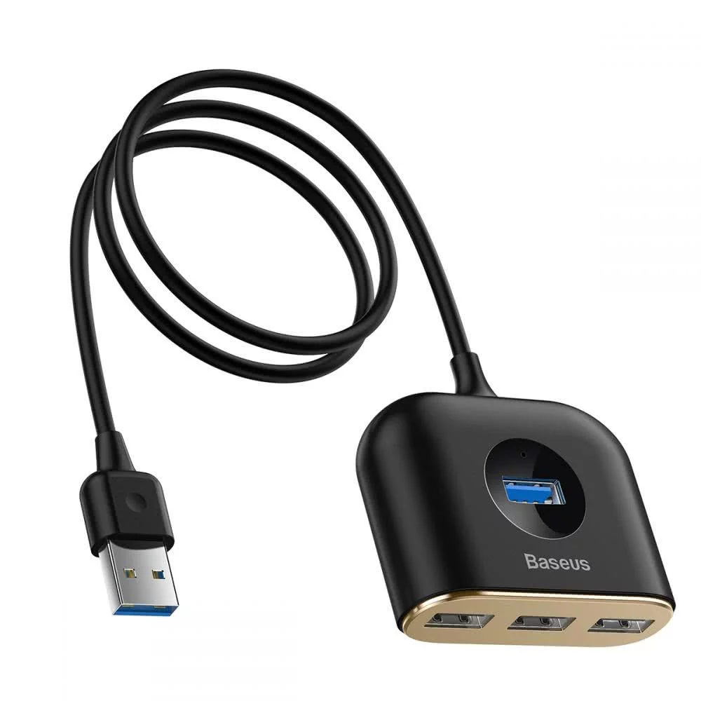 Hub USB Baseus Square, 1 x USB-A 3.0 - 3 x USB-A, Μαύρο CAHUB-AY01