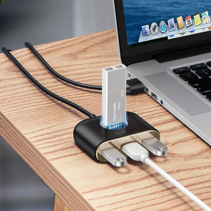 Hub USB Baseus Square, 1 x USB-A 3.0 - 3 x USB-A, Μαύρο CAHUB-AY01