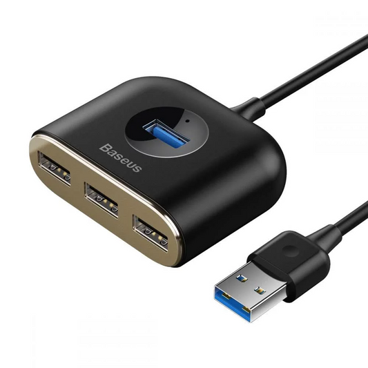 Hub USB Baseus Square, 1 x USB-A 3.0 - 3 x USB-A, Μαύρο CAHUB-AY01