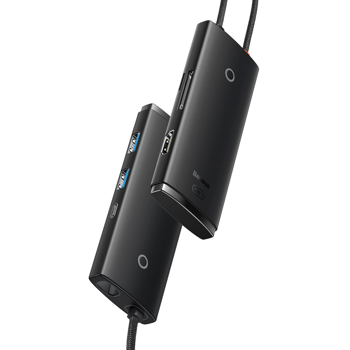 Hub USB-C Baseus, 2 x USB-A 3.0 - 1 x USB-C - 1 x HDMI - 1 x SD - 1 x microSD, Μαύρο WKQX050001