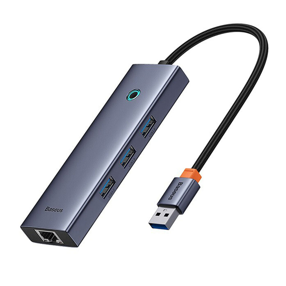Hub USB Baseus UltraJoy, 3 x USB-A 3.0 - 1 x RJ45, Γκρι B0005280A813-01