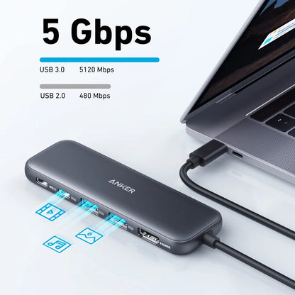 Hub USB-C Anker 332, 2 x USB-A - 2 x USB-C - 1 x HDMI, Γκρι A8355H11