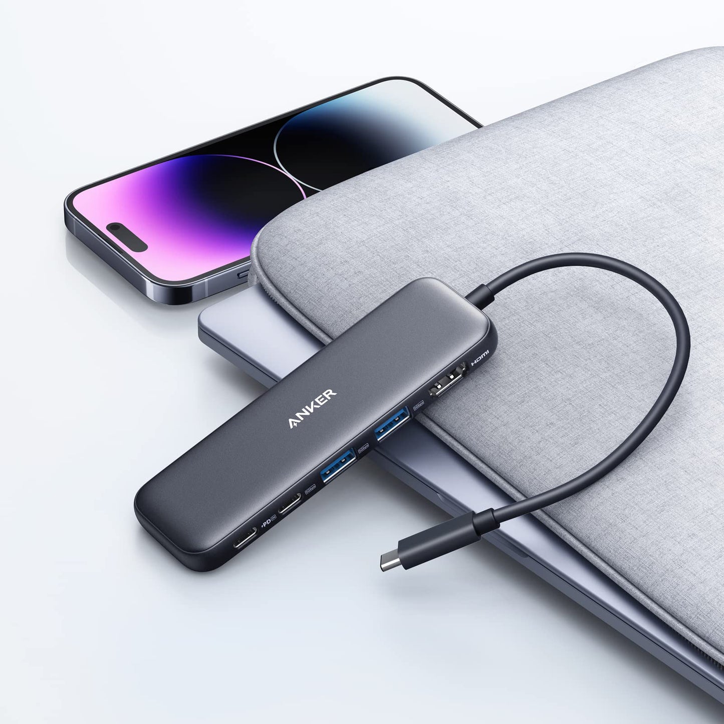 Hub USB-C Anker 332, 2 x USB-A - 2 x USB-C - 1 x HDMI, Γκρι A8355H11