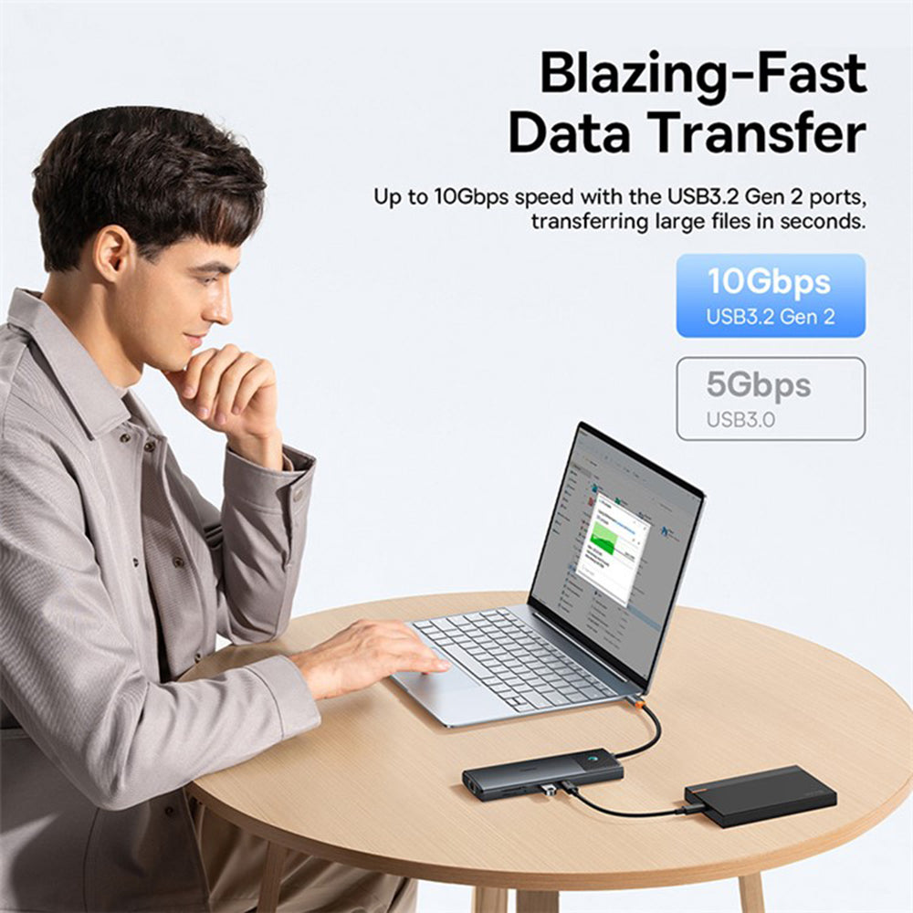 Hub USB-C Baseus Gleam II, 10in1, Μαύρο B0114200
