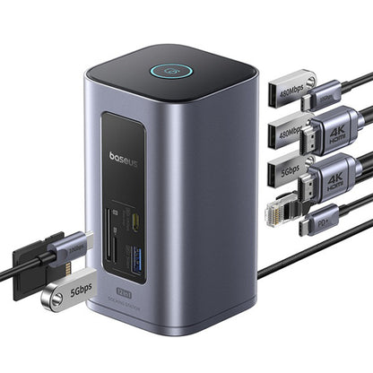 Hub USB-C Baseus NU1 Air Spacemate, 12in1, Γκρι B00061800123-00