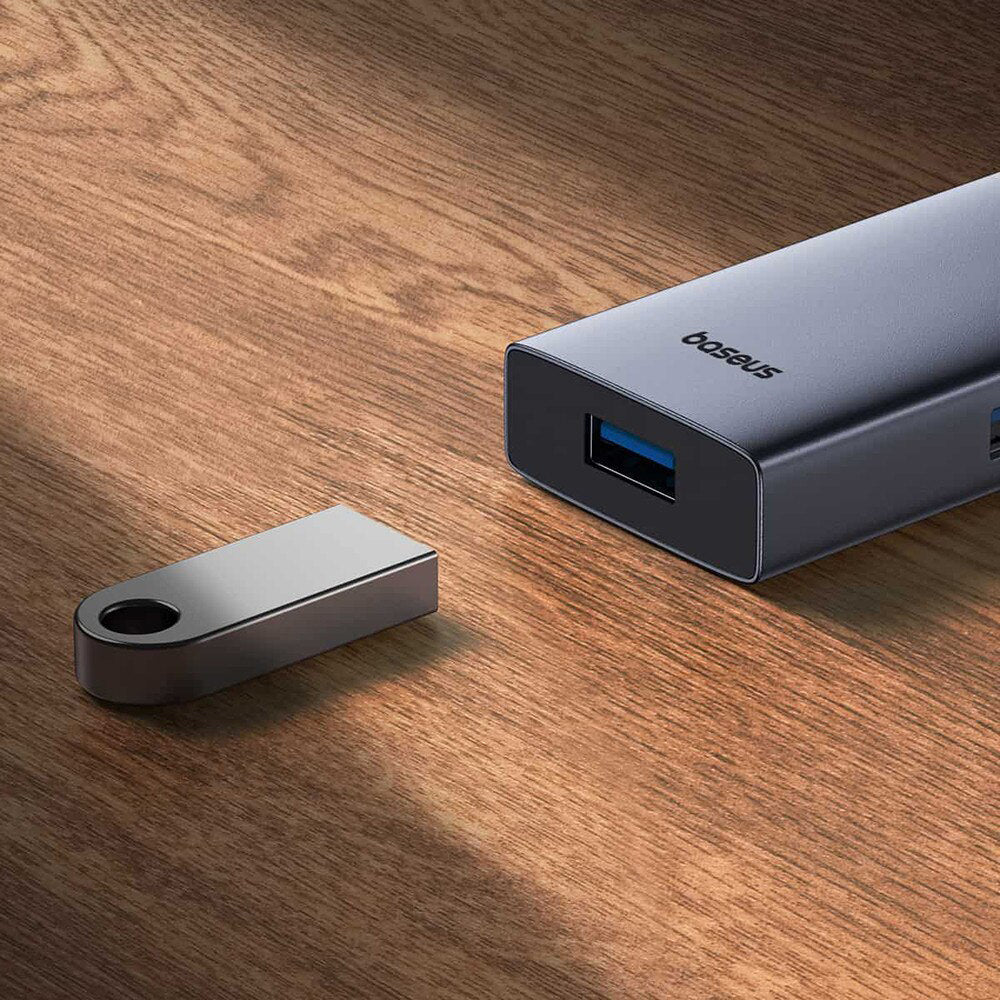Hub USB-C Baseus UltraJoy, 4 x USB-A 3.0 - 1 x USB-C, Γκρι B00052801811-01