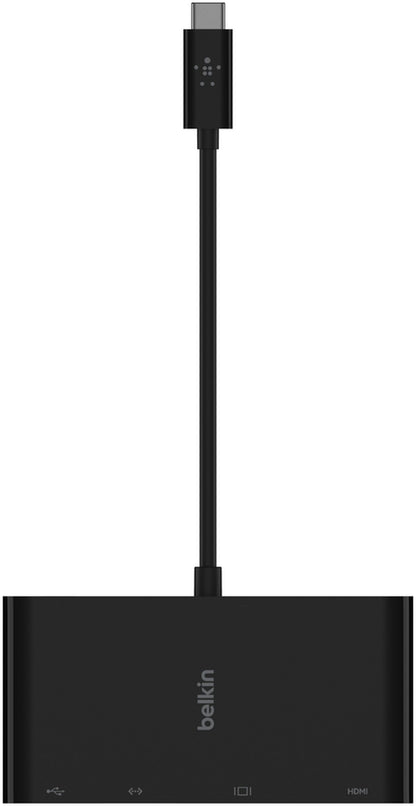 Belkin Connect USB-C Hub, 1 x USB-A 3.0 - 1 x HDMI - 1 x VGA - 1 x RJ45, Black AVC005btBK