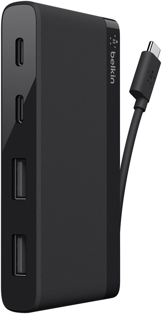 Hub USB-C Belkin Mini, 2 x USB-A 3.1 - 2 x USB-C, Μαύρο F4U090btBLK