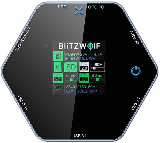 Hub USB-C BlitzWolf BW-TH16, 8σε1, Γκρι