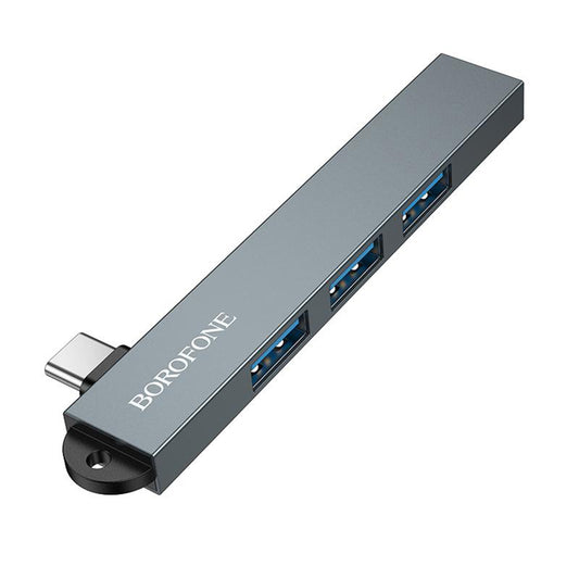 Borofone FH1A USB-C Hub, 4in1, Gray